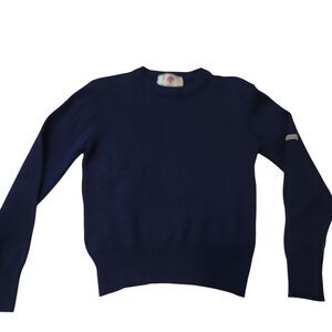 Descente Sweater Boys *Medium Blue Crewneck Jersey Pullover Logo Preppy Ski